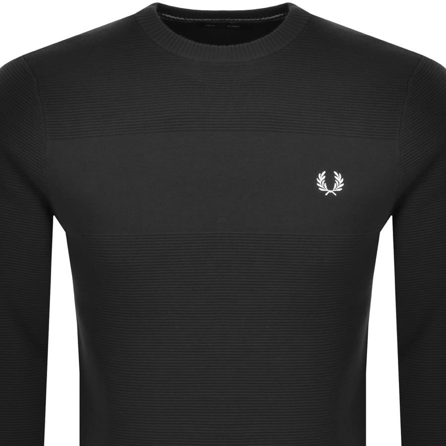 Alternative Image for ProductFred Perry Crew Neck Textured Knit Jumper Black2